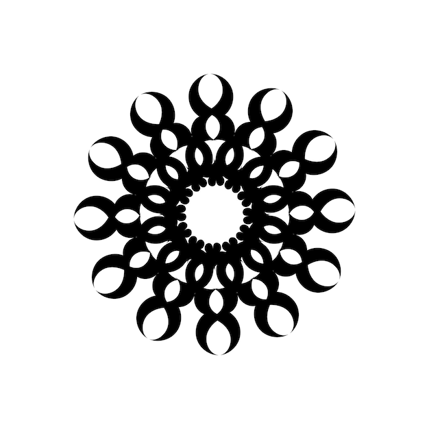 Ornamento circular mandala isolado em um fundo branco