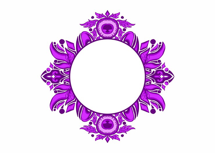 Vetor ornamento de anjo de bola de olho roxo frame border vector para design de decoração