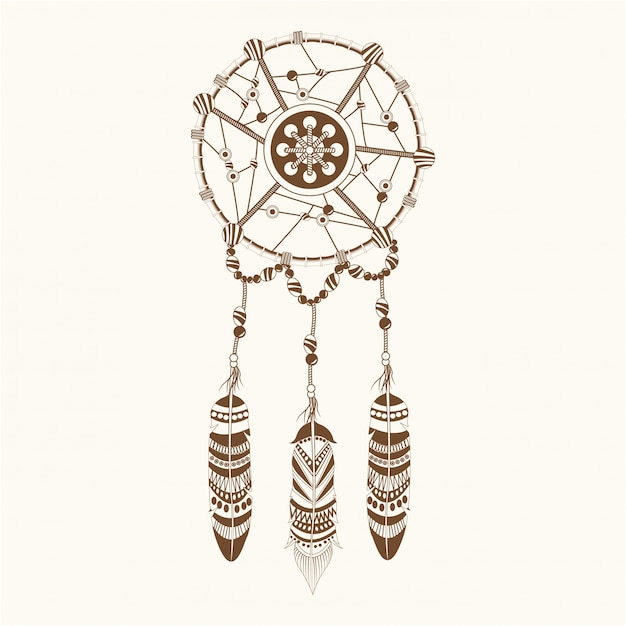 Vetor ornamento de captação de sonhos boho