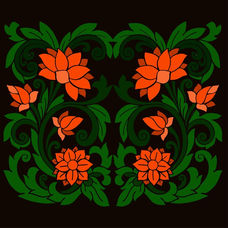 Vetor ornamento de flor de lótus étnico ilustração de drwan de mão template de textura de fundo
