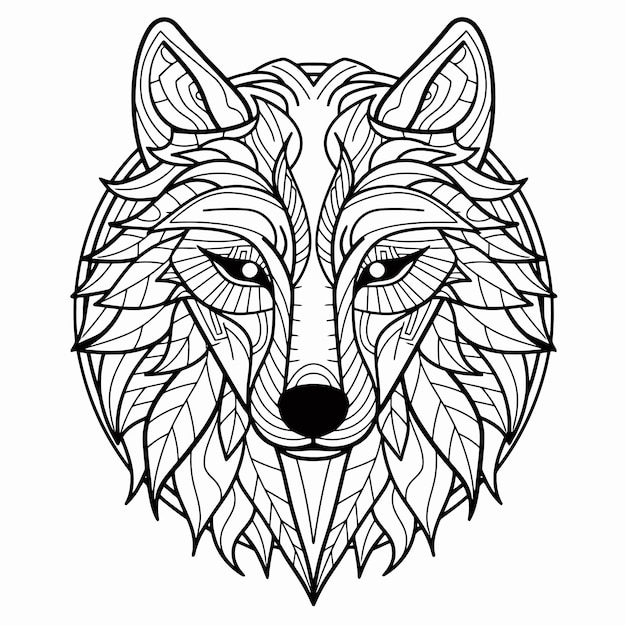 Ornamento de lobo tribal