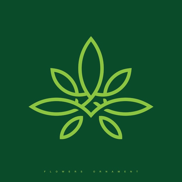 Vetor ornamento de logotipo profissional moderno em tema verde