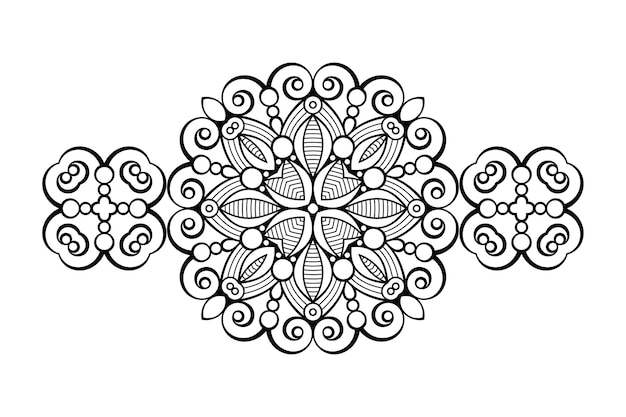 Ornamento de mandala de contorno bonito. geométrico