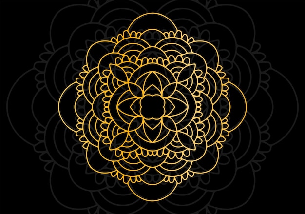 Ornamento de mandala de ouro premium