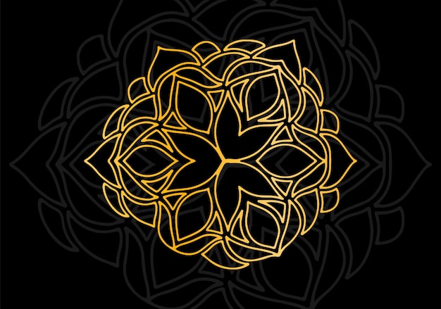 Ornamento de mandala de ouro premium