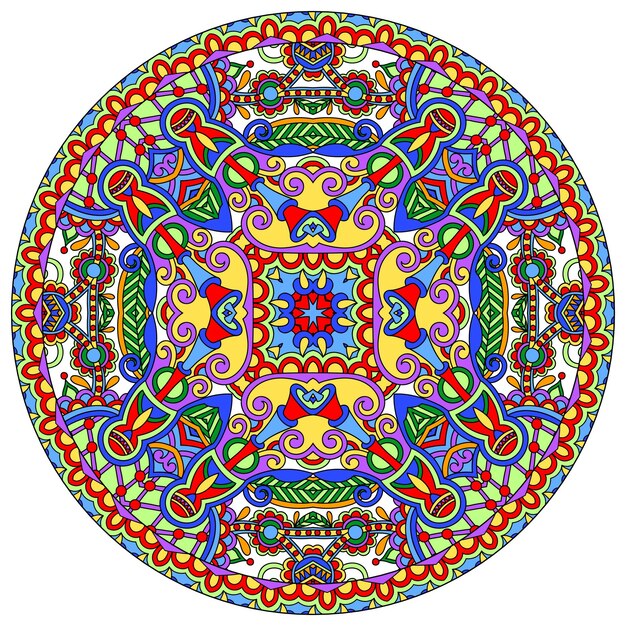 Ornamento de renda círculo redondo padrão de guardanapo geométrico ornamental