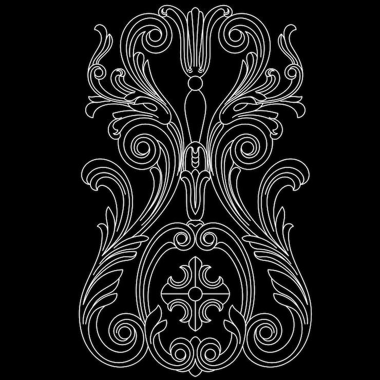Vetor ornamento de rolagem de moldura barroca vintage gravura padrão retrô floral de borda em estilo antigo. vetor