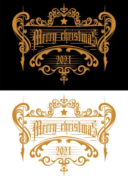 Vetor ornamento de tatuagem ornamento vitoriano ornamento de ilustração de feliz natal