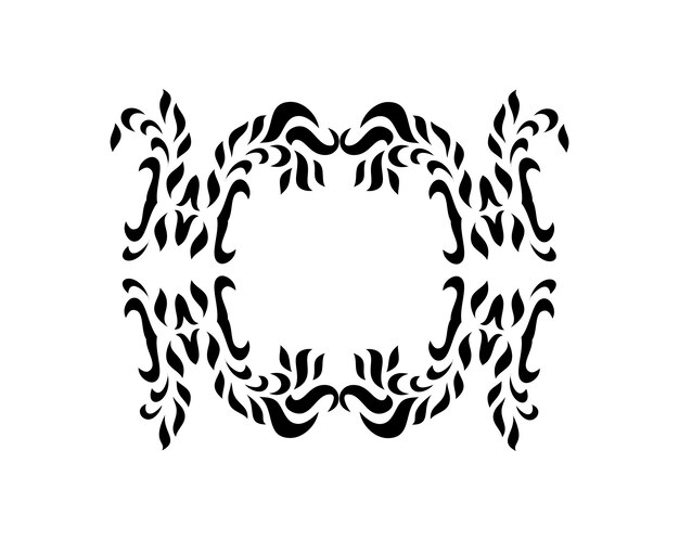 Ornamento de vetor floral isolado em branco design floral ornamental de vetor preto