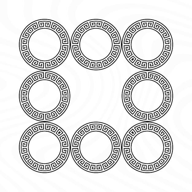 Ornamento decorativo de borda padrão romano grego Meandro grego antigo Onda de design têxtil