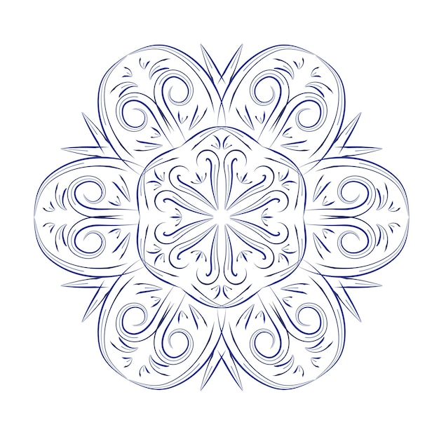 Ornamento elegante de floco de neve de renda para ilustração vetorial de design gráfico