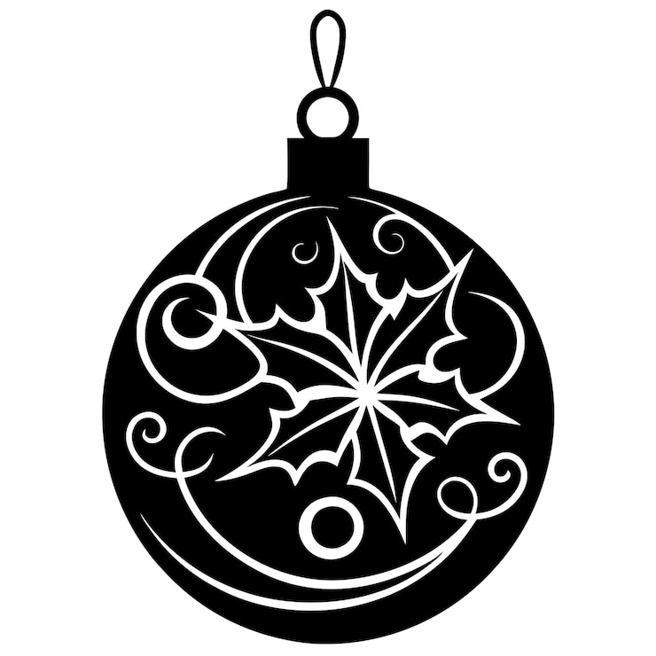 Vetor ornamento festivo de natal com floco de neve e arte vetorial e ilustração