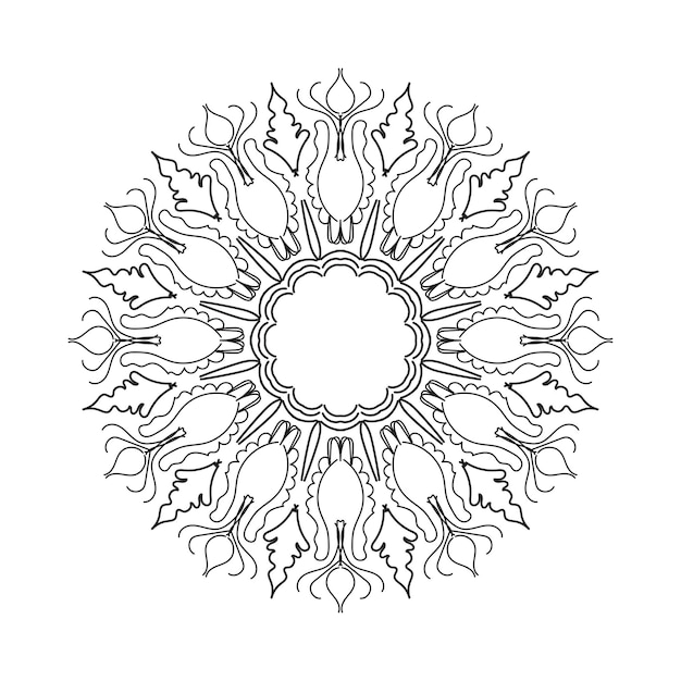 Ornamento floral com padrão sem emenda de mandala