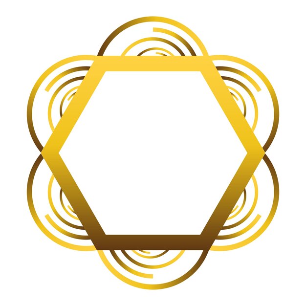 ornamento geométrico dourado sobre fundo branco