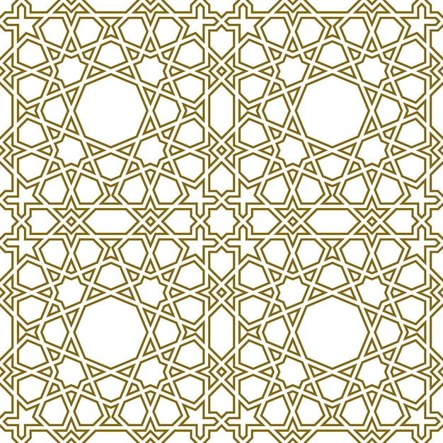 Ornamento geométrico sem costura com base na arte islâmica tradicional. linhas contornadas.