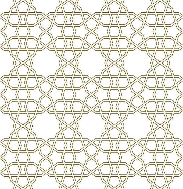 Ornamento geométrico sem emenda com base na arte islâmica tradicional. grande design para tecido, matéria têxtil, capa, papel de embrulho, plano de fundo. linhas com contornos.