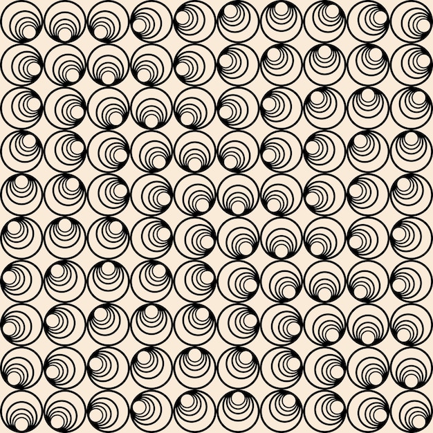 Ornamento intrincado de padrão geométrico abstrato de ilusões de ótica Padrão sem emenda com fundo bege
