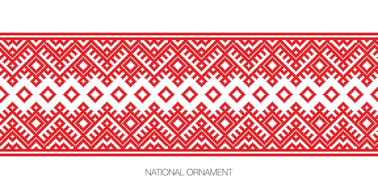 Vetor ornamento nacional eslavo vermelho e bielorrusso. bordado.