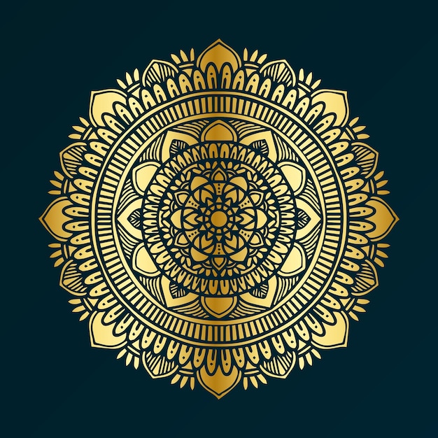 Ornamento radial de mandala dourada