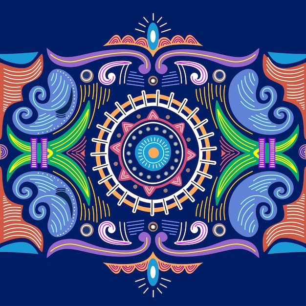 Ornamento tribal circular abstrato mandala étnica