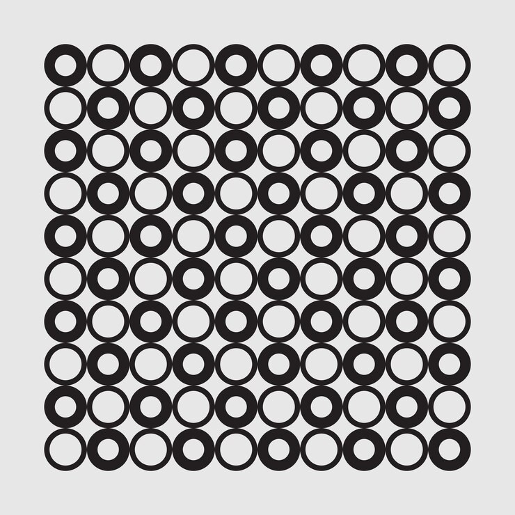 Vetor ornamento vetorial composto por elementos circulares simples e elegantes