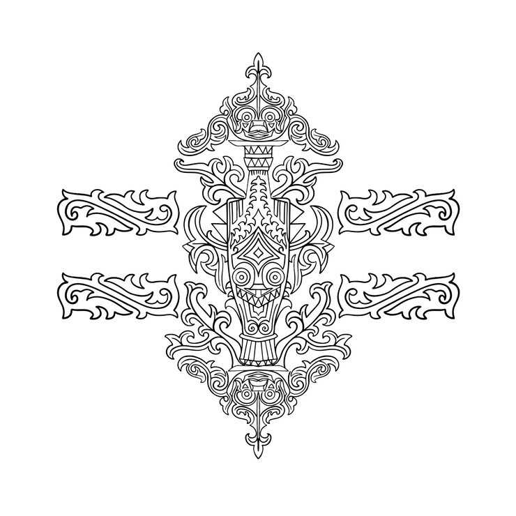 ornamento vetorial gorga batak desenho à mão