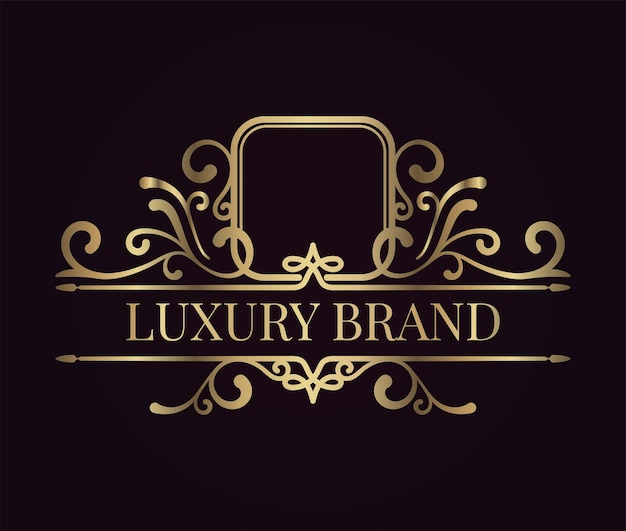 Ornamento vintage de marca de borda de logotipo