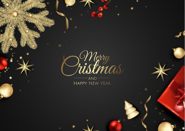 ornamentos de ouro fundo de Natal