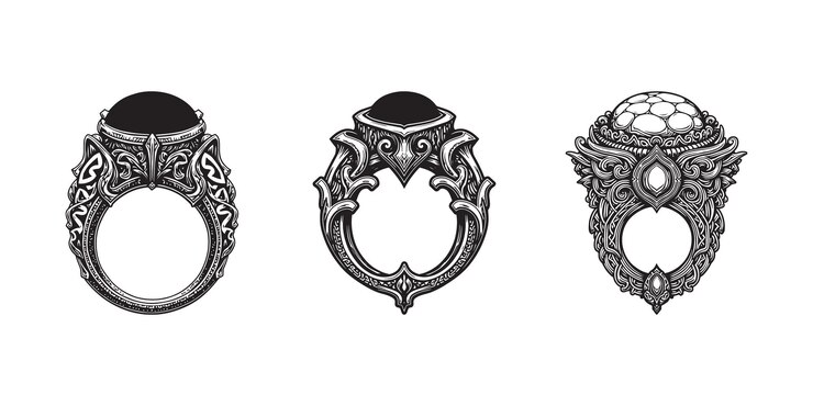 Vetor ornate ring icon vector designs set colecções