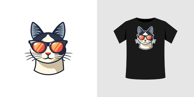 Vetor os arquivos vetoriais de ilustração de gatos usando óculos podem ser para camisetas geradas por ia
