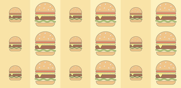 Vetor os diferentes tipos de hambúrgueres