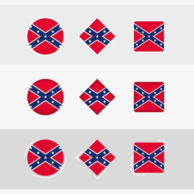 Os ícones da bandeira confederada definem o vetor da bandeira confederada
