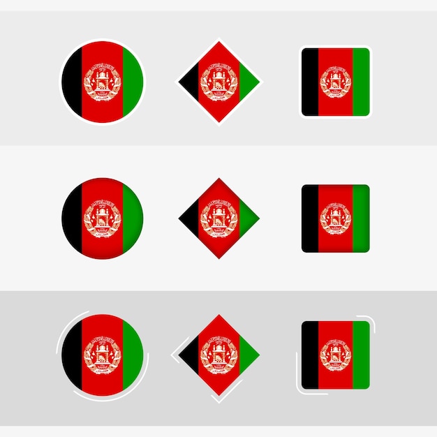 Vetor os ícones da bandeira do afeganistão definem o vetor da bandeira do afeganistão