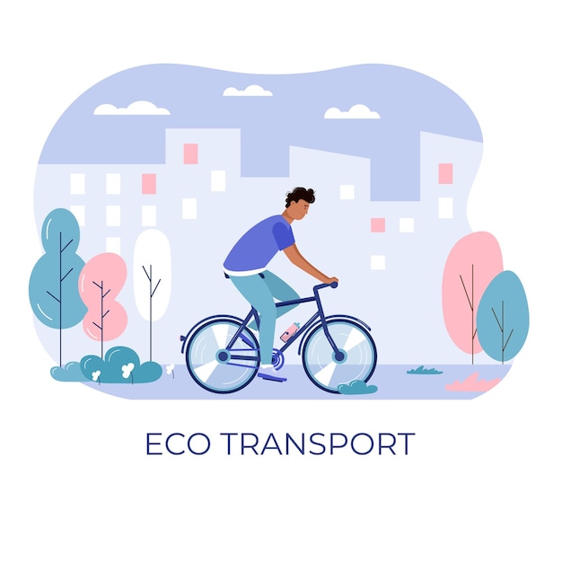 Os jovens e dirigir bicicleta, transporte da cidade eco em parque público. transporte elétrico pessoal, bicicleta verde. veículo ecológico, conceito de vida na cidade