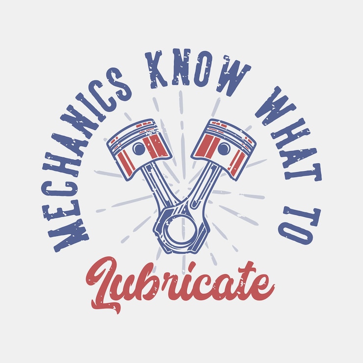 Vetor os mecânicos de tipografia com slogans vintage sabem o que lubrificar para o design de camisetas
