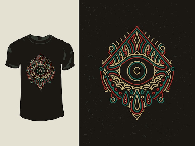 Os olhos geometria monoline design de t-shirt