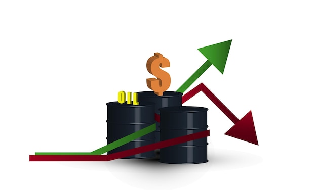 Os preços mundiais do petróleo sobem e descem vetor isolado