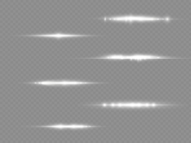 Os raios de luz flash de lente horizontal branca pacote feixes de laser brilham linha branca lindo sinalizador