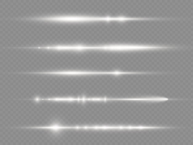 Os raios de luz flash de lente horizontal branca pacote feixes de laser brilham linha branca lindo sinalizador