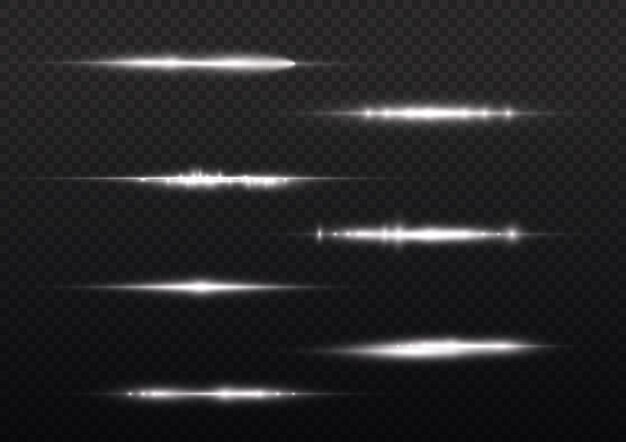 Os raios de luz flash de lente horizontal branca pacote feixes de laser brilham linha branca lindo sinalizador