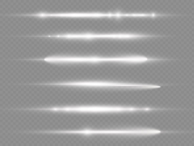 Os raios de luz flash de lente horizontal branca pacote feixes de laser brilham linha branca lindo sinalizador