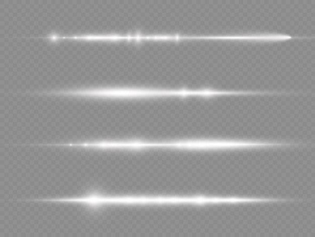 Os raios de luz flash de lente horizontal branca pacote feixes de laser brilham linha branca lindo sinalizador