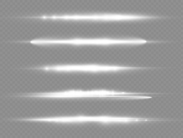 Os raios de luz flash de lente horizontal branca pacote feixes de laser brilham linha branca lindo sinalizador
