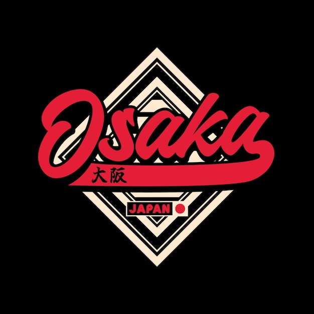 Vetor osaka tokyo japão vintage tshirt streetwear tipografia slogan tshirt design ilustração vetorial