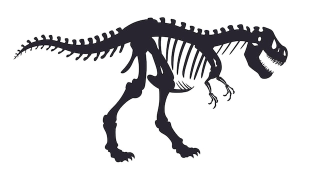 Tiranossauro rex predador jurássico dos desenhos animados, silhueta de  t-rex extinta. predador antigo jurássico, ilustração em vetor monstro t-rex  raptor. silhuetas de tiranossauro rex, monstro gigante e dinossauro