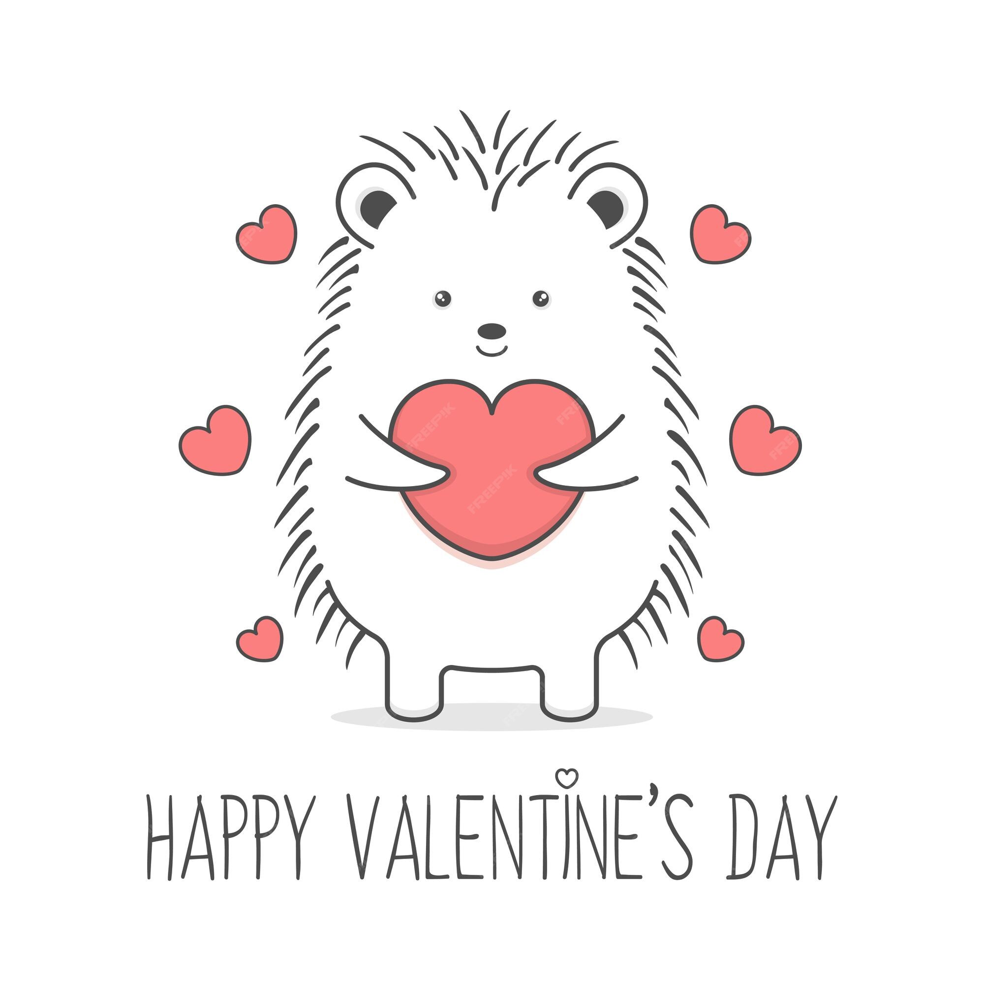 Hedgehog Printable Valentine's Day Cards for Students