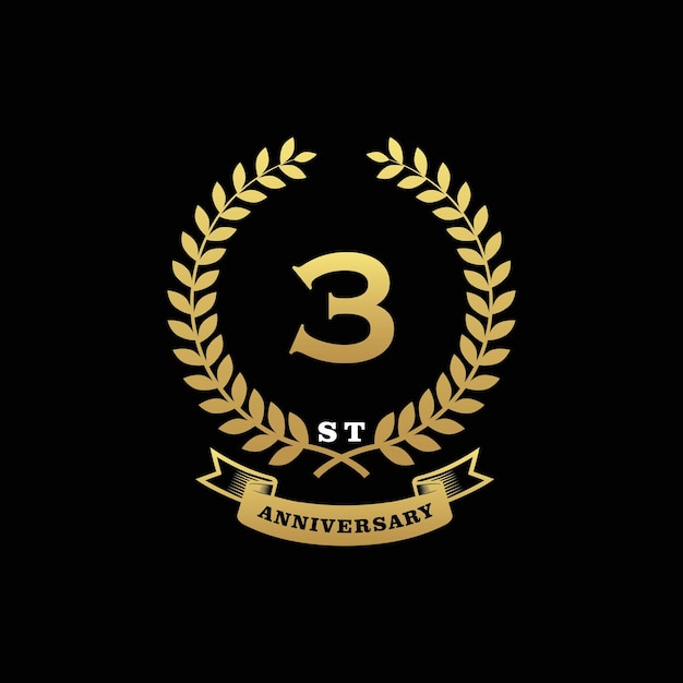 Ouro do logotipo do 3º aniversário