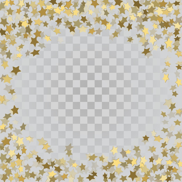 Ouro estrelas 3d em fundo transparente