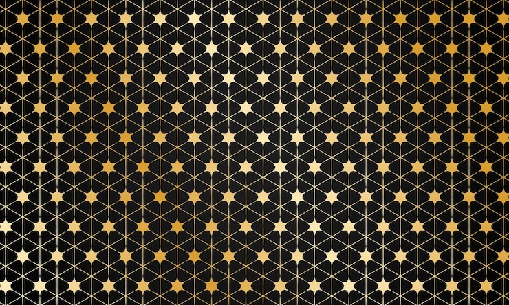 Vetor ouro lindo padrão em fundo preto por design vetorial