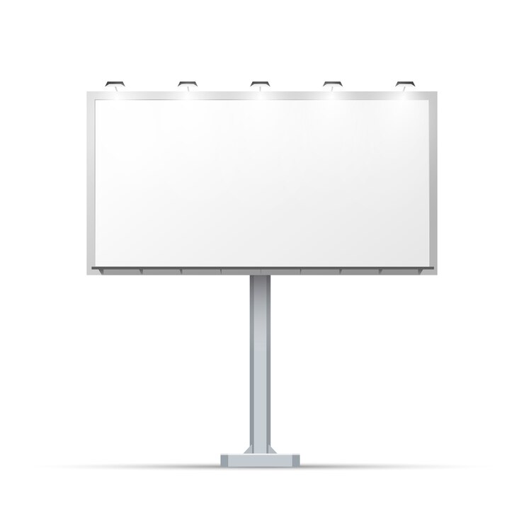 Vetor outdoor ao ar livre em branco com lugar para publicidade e com iluminação